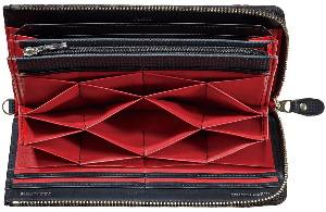 Lenkrad(レンクラッド) Long zip-around wallet HONEYCELL® No.3864-04 開き
