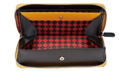 Farbe(ファルベ) Long zip-around wallet HONEYCELL® No.3680-08 開き1